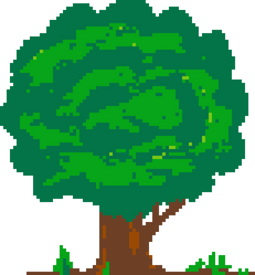 Green Pixelated Tree